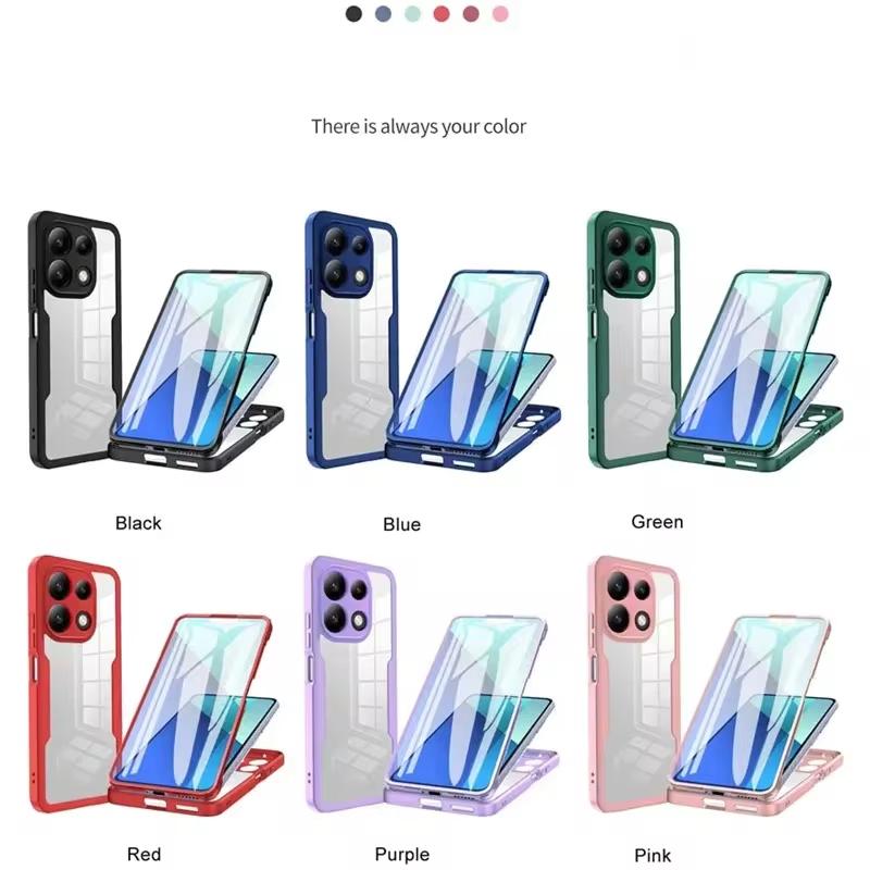 Clear 360 Full Wrap Case For Xiaomi Redmi Note 13 12s 12 11 10 9 Pro Plus 5G 4G Armor Luxury Film With Lens Protection Cover