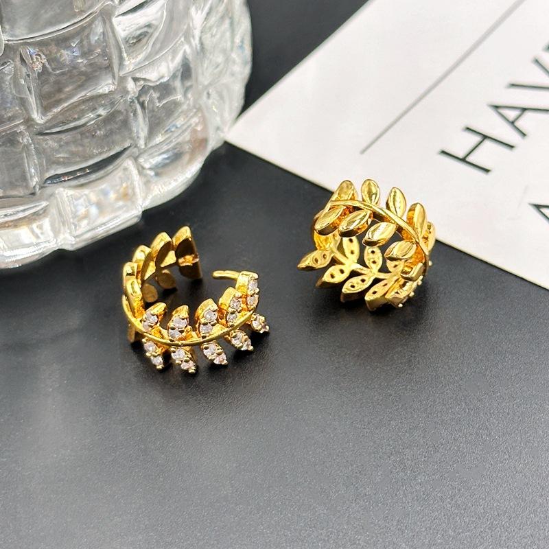 Spring Trendy Temperament Ear Buckle Fashion Stud Earrings Zircon Inlaid With Diamonds Earrings Earrings