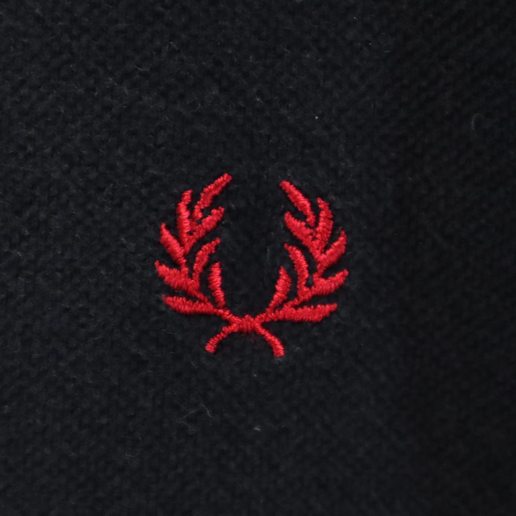 FRED PERRY Long sleeve V neck cardigan L black Fawn Men's Used