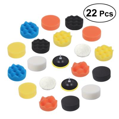 16pcs 2 Soft Sponge Brush Cushion Washing Kit Sponge Flat Polishing Buff Pad Set For Air Sander Car Polisher Thread-M6X1