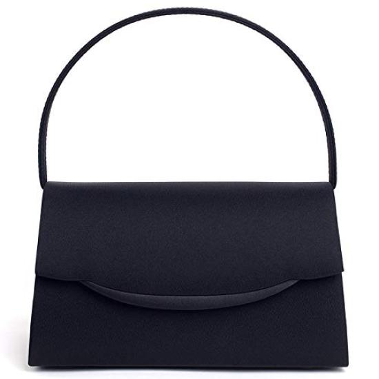 Aurora Black Formal Bag with a Satin Top, Water-Repellent, and Large Design. Perfect for Weddings, Funerals, Entrance Ceremonies, Graduations, and