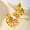 Niche Style Metal Fan-Shaped Female Catwalk Show Model Ear Studs