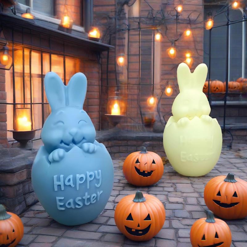 3D Easter Bunny Candle Silicone Mold Rabbit Egg Aromatherapy Resin Crafts DIY Candle Making Mould Holiday Gift