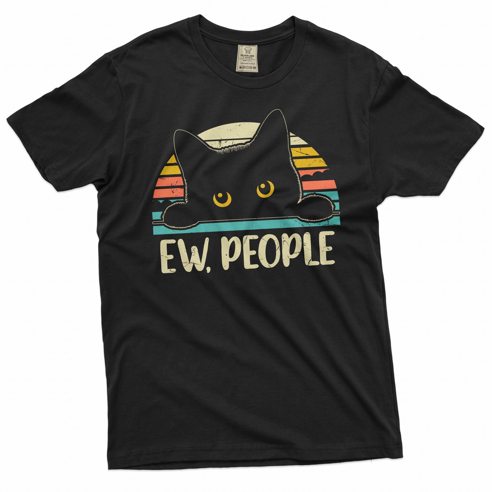 Funny Ew people T-shirt cat pet introvert non social person tee shirt cat person tee humor gifts 2XL