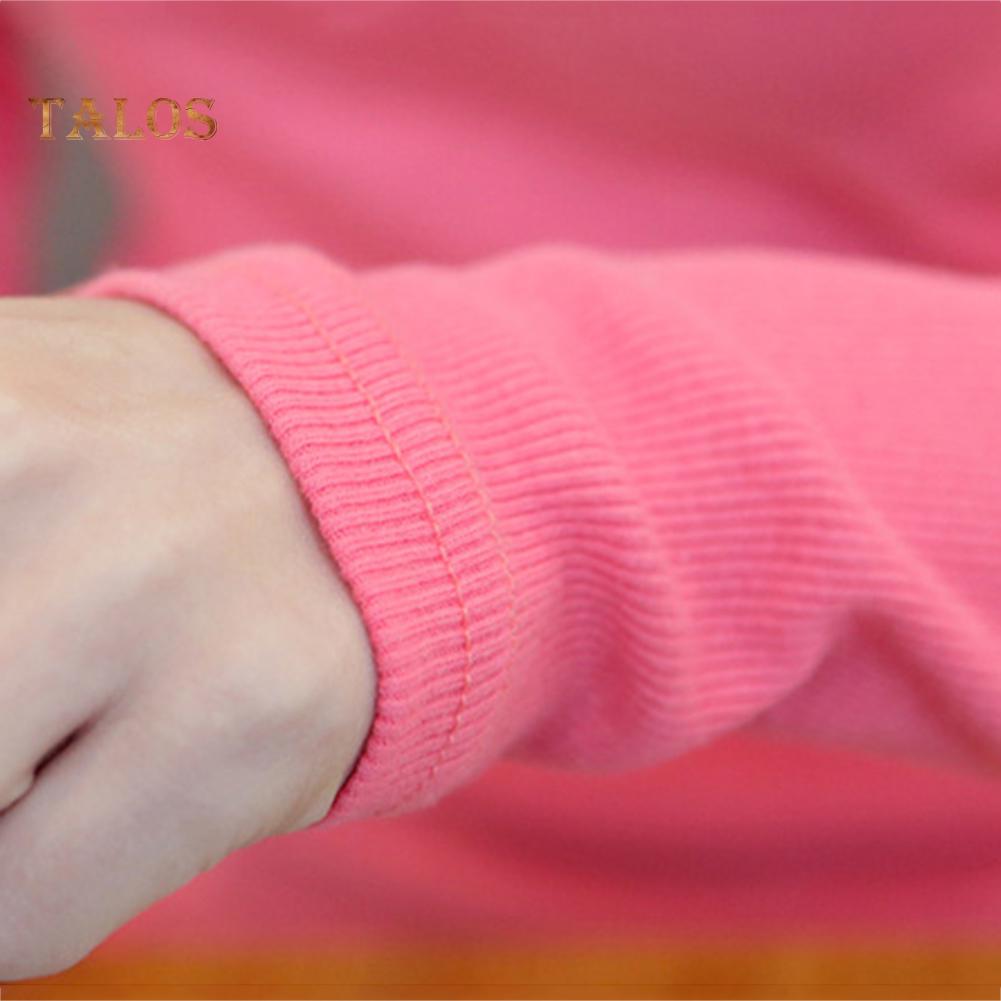 T-Mix Solid Color Women Ribbed Long Sleeve Round Neck Buttons Slim Fit T-shirt Blouse
