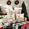 Christmas Theme Pillowcase New Year Gift Santa Claus Fawn Pillow Cover Home Room Decoration Living Room Sofa Cushion Cover Short