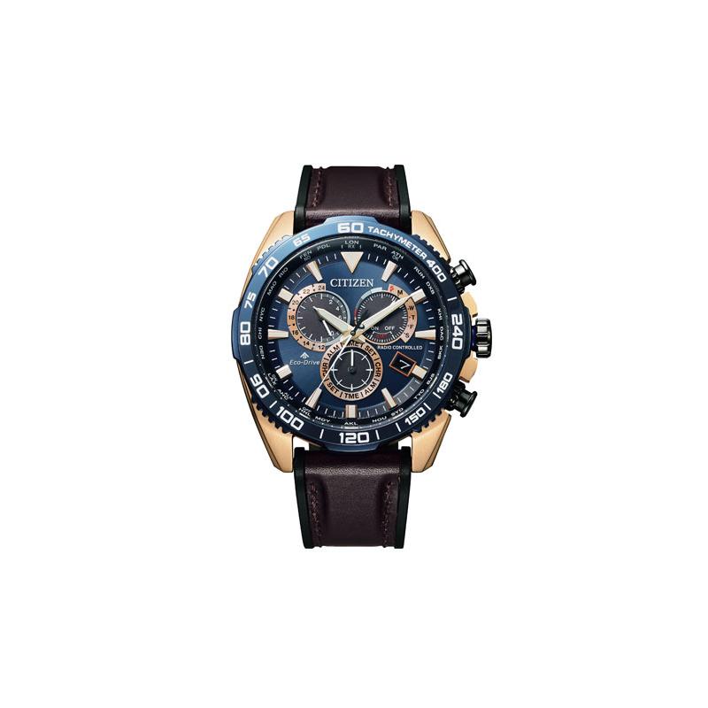 CITIZEN PROMASTER series waterproof light-powered Quartz cowhide strap men s watch blue dial CB5039-11L синий