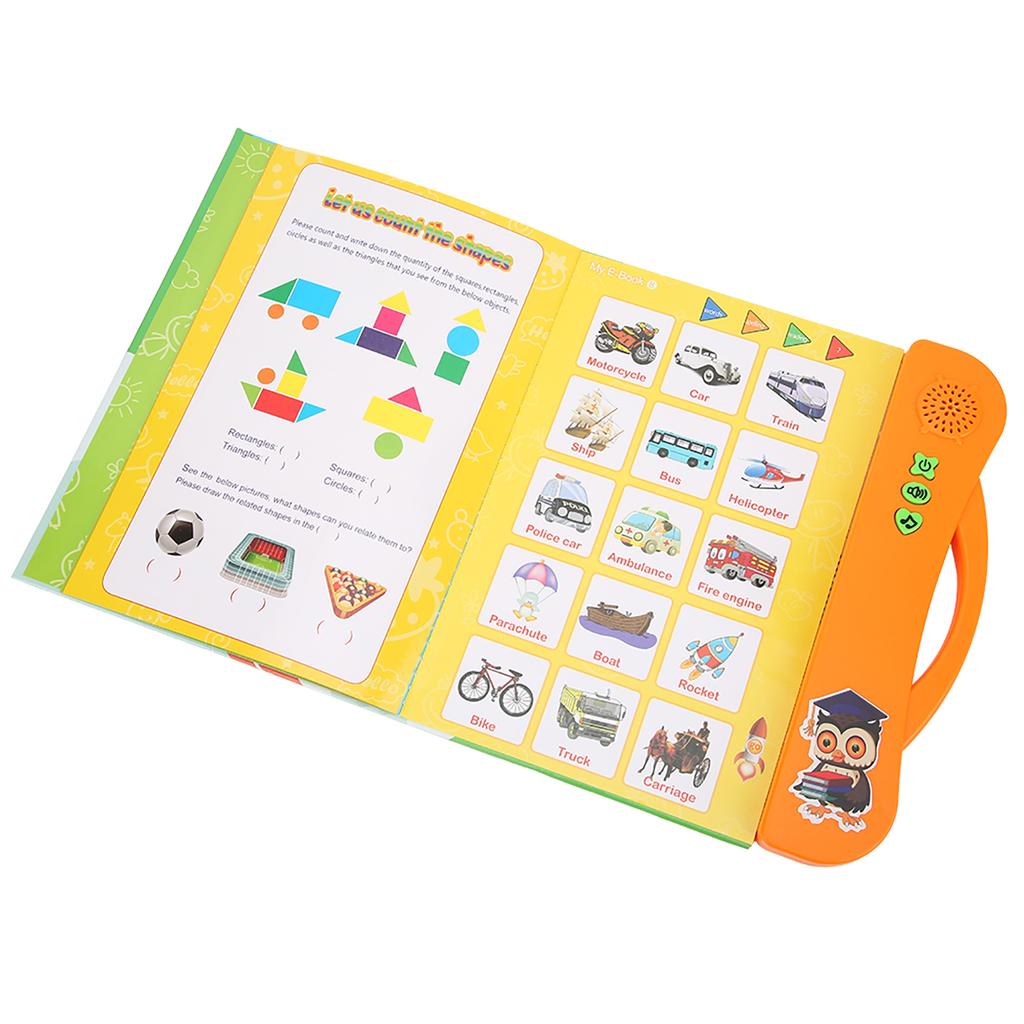 Kid English E Book Electronic Sound Book Educational Toy Reading Machine With Learning Pen(Orange )