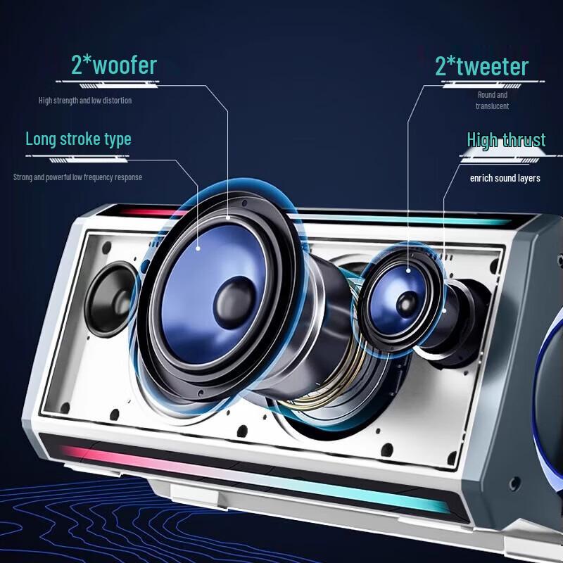 Sol-AI SH05 Portable Karaoke Bluetooth Speaker with 2 Mics CN Plug (adapter Included)