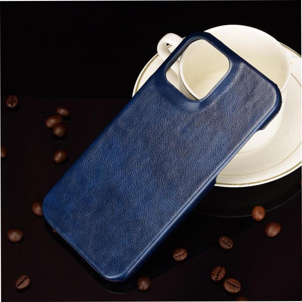 (Blue) Retro Case for iphone 13 Retro Anti Scratch Protective Cover Lychee Pattern Compatibility