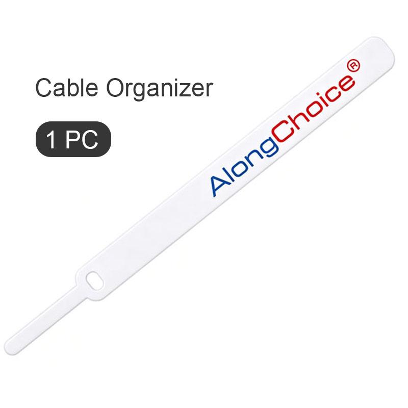 

AlongChoice Cable Organizer Wire Winder 15*1.2cm USB Cable Management Clip For Earphone Holder Mouse Keyboard Cord Protector 1 PC білий