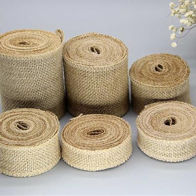 Natural Color Party DIY Jute Burlap Ribbon Wedding Decorative Gift Packing Bag  Warrping