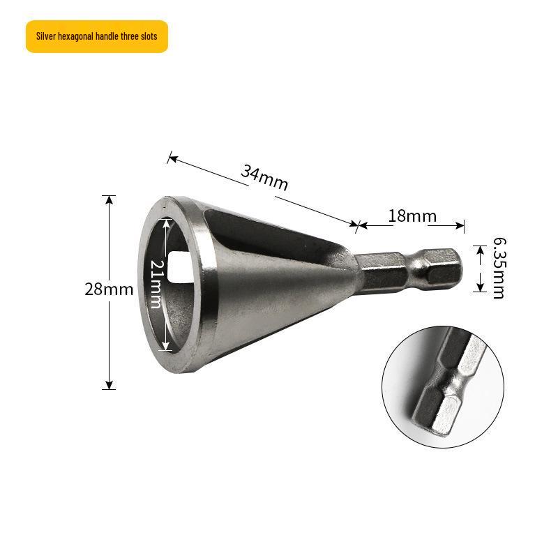 Deburring Chamfer Tool for Angle Grinders - Trims & Removes Burrs, Fits Collet Drills, New Design