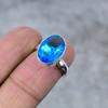 Blue Topaz Gemstone Handmade 925 Sterling Silver Jewelry Ring Size 10 M-266