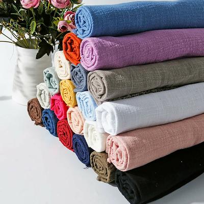45x125CM Buntes Dünnes Leinen Baumwolle Krepp Knitterig Unregelmäßige Struktur Stoff Bio Natürlicher Flachs Cambric DIY Nähen Bekleidungszubehör