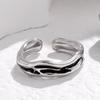 Stainless Steel Titanium Couple Rings - Cold Style, Non-Fading, Drip Oil, Open Design, Versatile Accessories