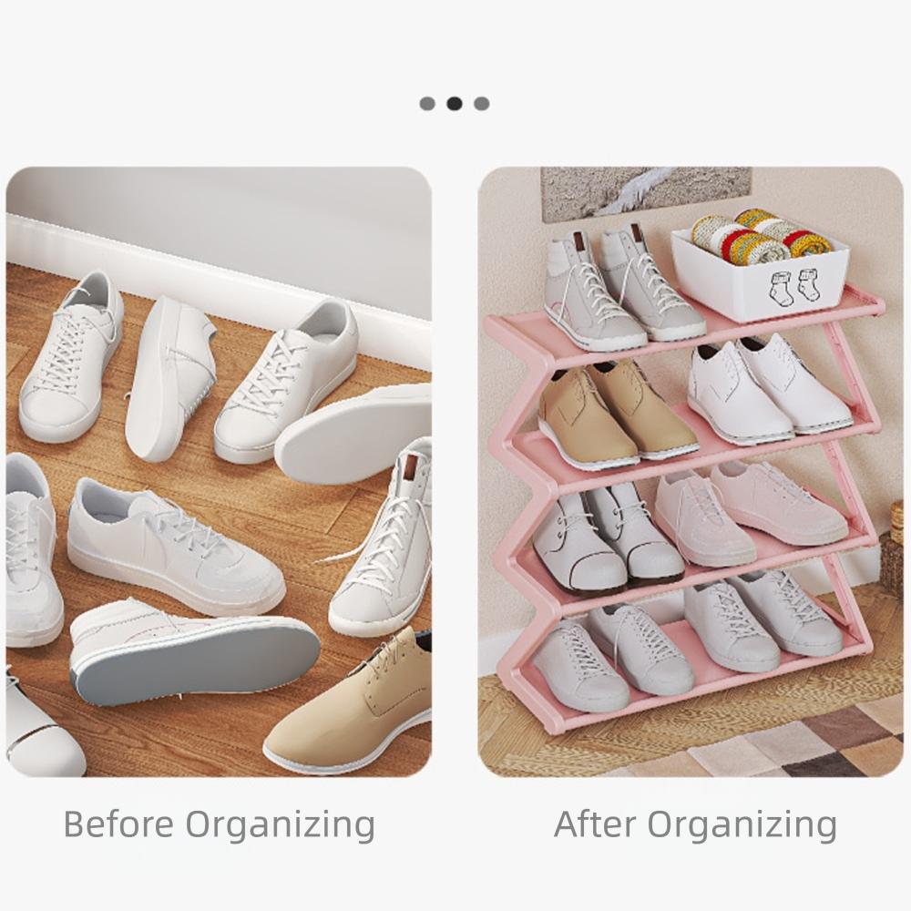 Multi-functional Shoe Rack Z-shaped Shoe Storage Creative Storage Rack  Household