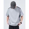 Wassup American Retro Three-Stripe Sports Short-Sleeve T-Shirt for Men, Summer Loose Casual Round-Neck Half-Sleeve Top