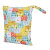 Baby Cloth Diaper Bag Waterproof Reusable Outing Wet Dry Bags with 2 Zippered Pockets