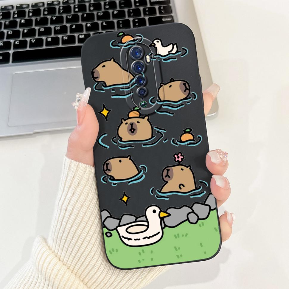 For Oppo Reno 2 2F Case Cute Rabbit Painted Cover Soft Silicone TPU Phone Cases For Oppo Reno2 F Reno 2F Back Cover Funda