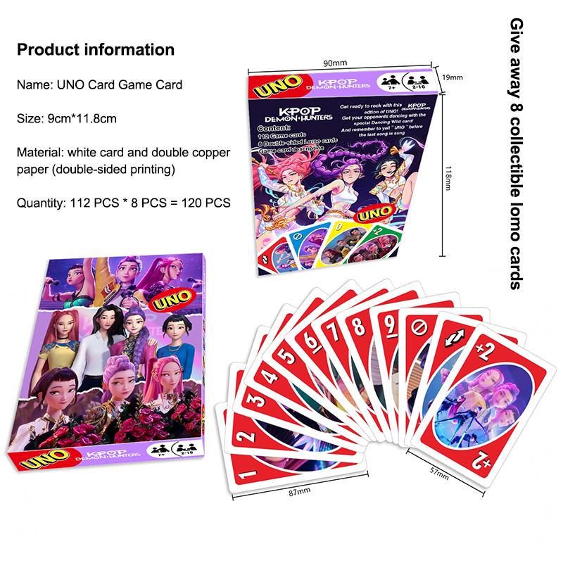 120 sztuk Zestaw Kart do Gry Stołowej Zabawne K-Pop Łowcy Demonów Karty do Pokera Karty z Karami Gra Planszowa na Imprezę Rekwizyt Karty Kolekcjonerskie