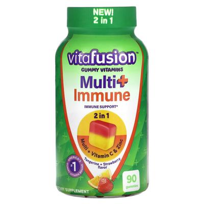 Вітаміни Multi+ Immune Gummy, мандарин і полуниця, 90 цукерок