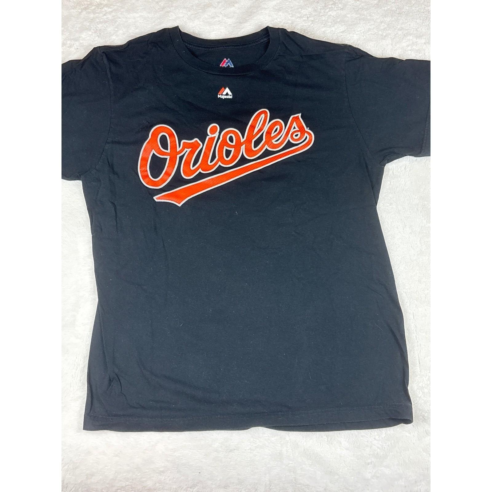 Majestic Baltimore Orioles Chris Davis 19 Black MLB T-Shirt Mens Large Unisex T-Shirt L
