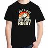 Just A Girl Who Loves Rugby Funny Shirts Graphic Tee Summer Tops Tshirt New Arrival Goods Short Sleeved Tshirt Cotton Tshirts