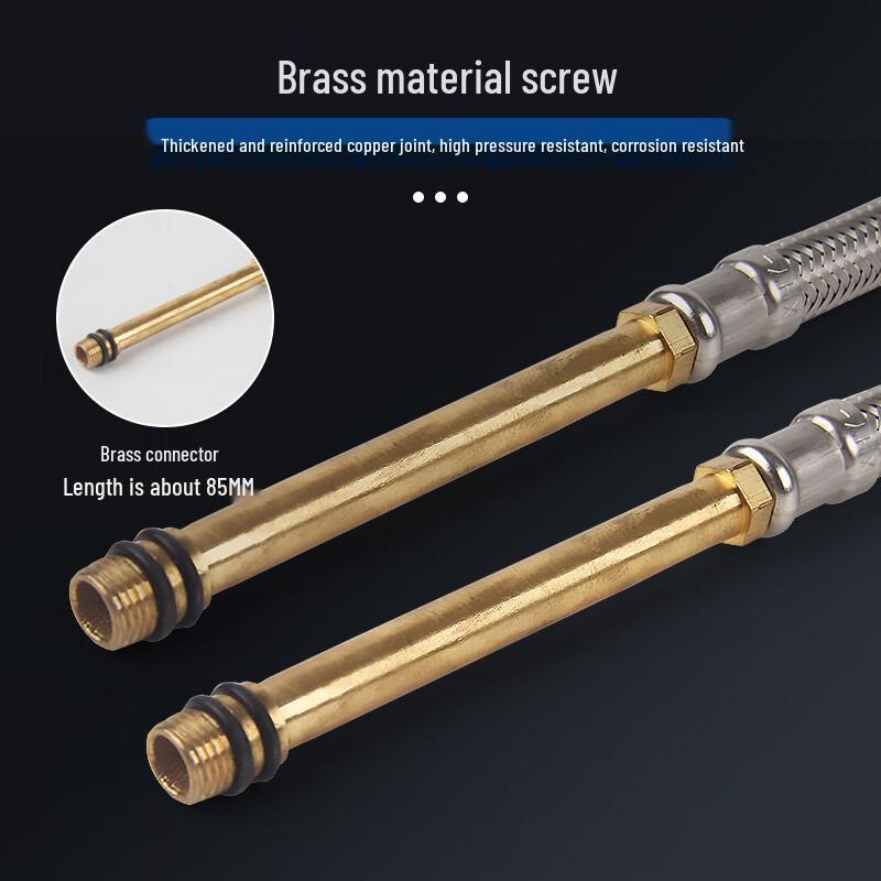 IPWEN 304 Stainless Steel Braided Faucet Supply Hose, Hot & Cold Water, 1.5m