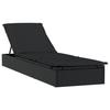 VidaXL Chaise longue avec coussin noir 201x55x62 cm résine tressée, chaise longue, chaise longue d'extérieur, lit de salon, 319632