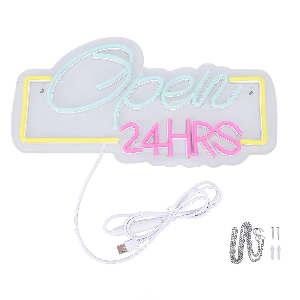 24 Stunden geöffnet Neonschild Einstellbare Helligkeit USB-betrieben LED-Neon Open Schild für Bar Pub Club Geschäft