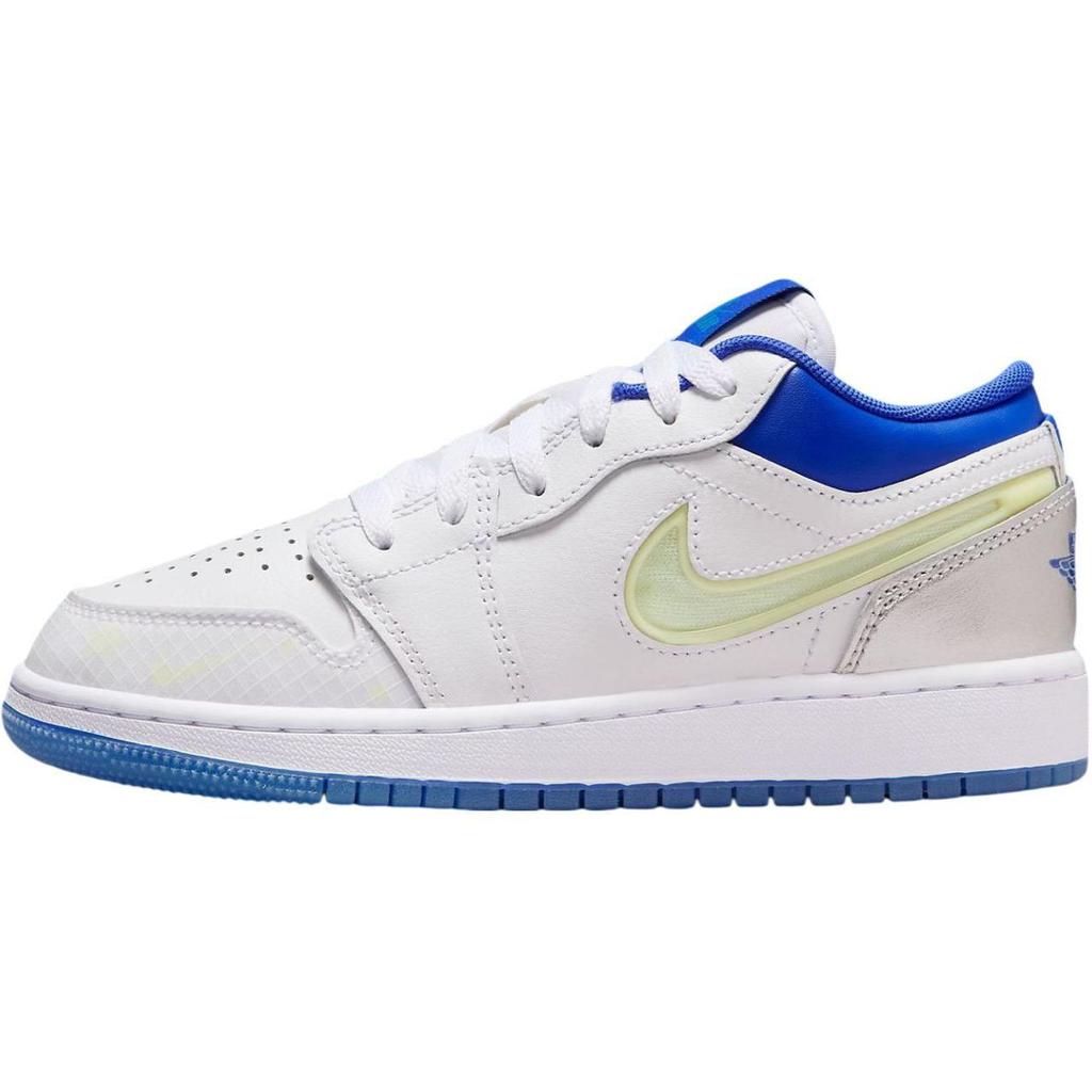Jordan 1 Low The Sky Is Not The Limit (GS) Kids Sneakers White Varsity-Blue Neon-Green HJ9955-100