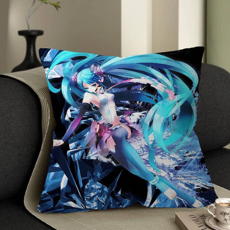 Music H-Hatsune Girl M-Mikues Cushion Cover Pillowcase Upholstery Sofa Throw Pillow Home Decor Pillowcas