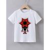Europäische Größen Kinder Sommer Komfort Monster Blume Cartoon Druck T-Shirt | Jungen Lässiges Rundhals Oberteil mit leicht elastischem Stoff