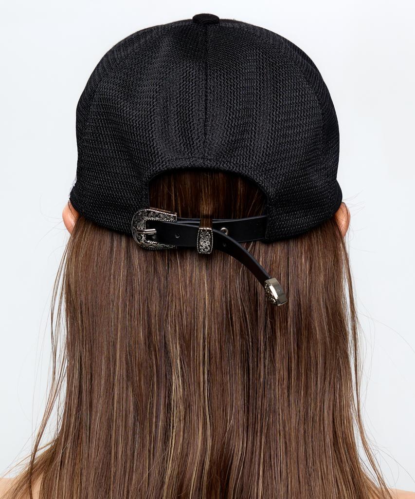 Aleseueseussi Western Rivet Mesh Cap - Black
