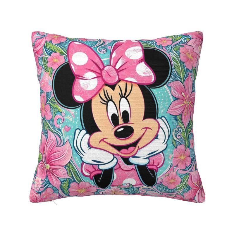 Disney Cartoon Minnie Mouse Cushion Covers Polyester Anime Throw Pillow Case for Sofa Car Square Pillowcase Bedroom Decoration