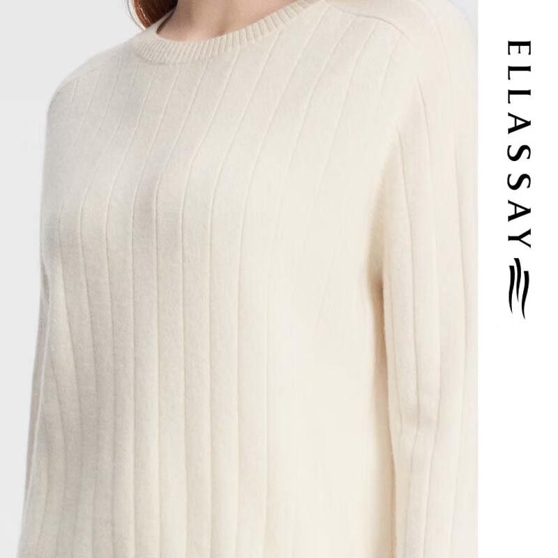 ELLASSAY Women's Cashmere Crewneck Knit Sweater