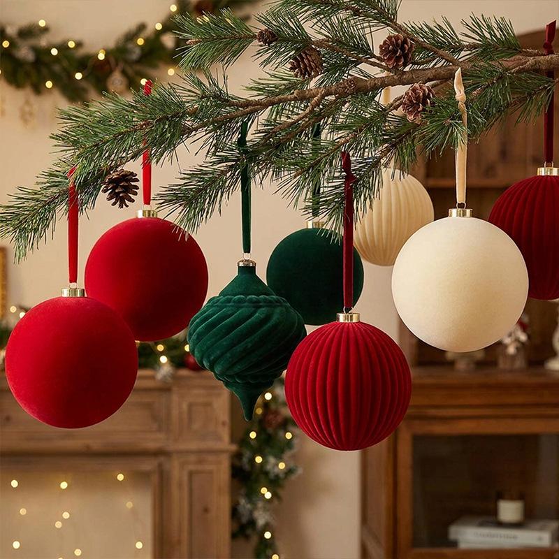 Large Irregular Flocked Christmas Ball Ornament for Indoor and Outdoor Decoration