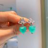Jewelry Popular Anti-Paraiba Love Heart Pendant Stud Earrings Set Stone 10 * 10