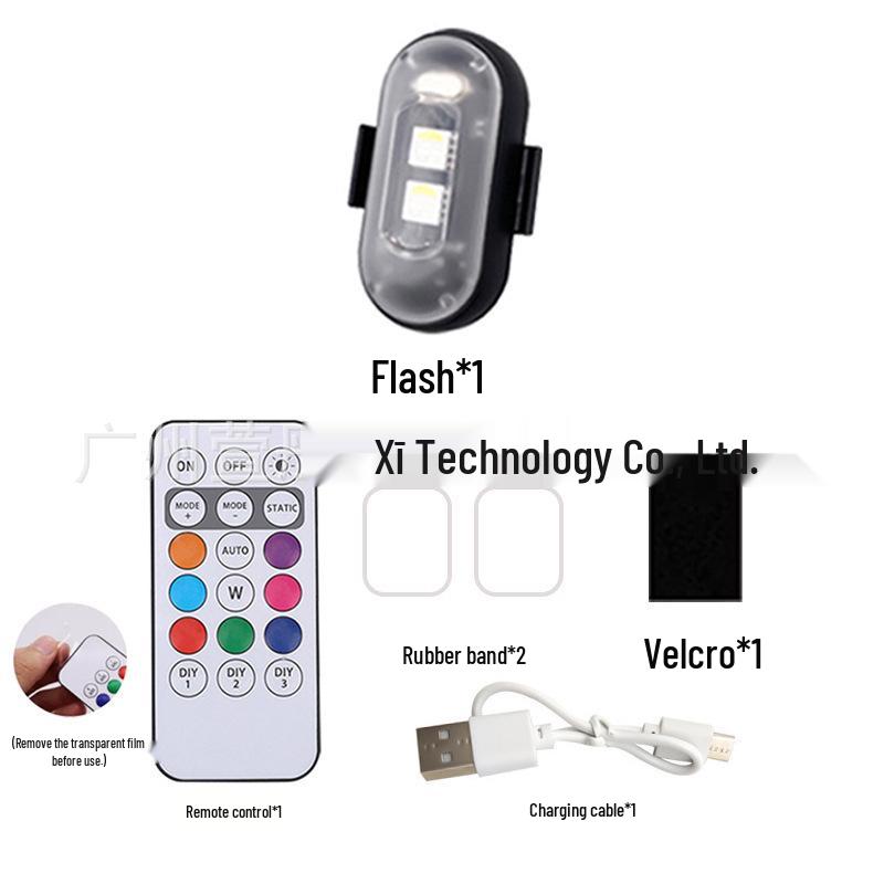 Luz LED Sem Fio para Carro Multicor com Controle Remoto - À Prova d'Água, Mini, para Decoração de Avião e Carro