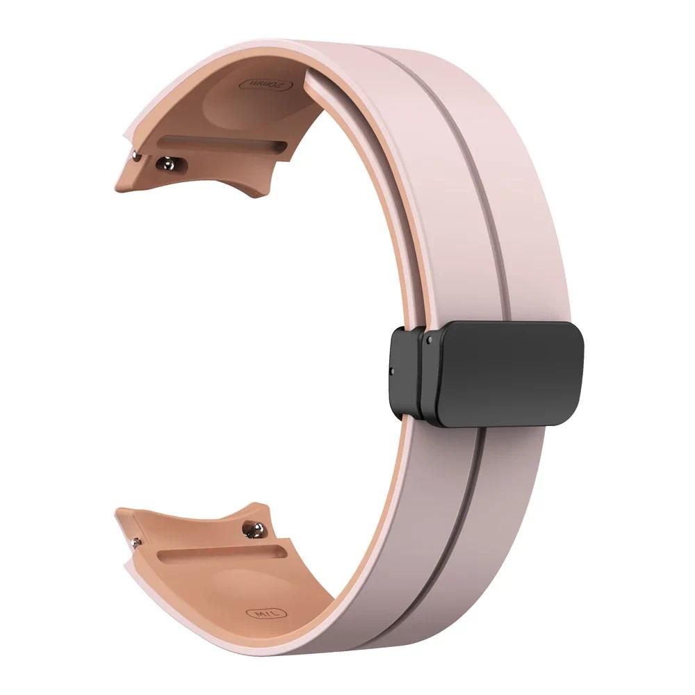 No Gaps Magnetic Silicone Strap For Samsung Galaxy Watch 7 FE 6 4 Active 2 40mm 44mm 4 6 Classic Band Watch 5 Pro 45mm Bracelets