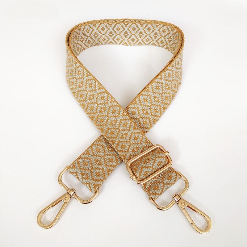New Thickened Canvas Webbing Colored Jacquard Rhombus Adjustable Shoulder Crossbody Long Strap Women's Bag Accessories Broadband