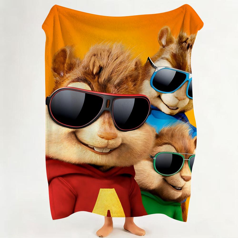 Movie A Alvin A And T The C Chipmunks Throw Flannel Throw Blanket Suitable for Sofa,Living Room,Bedroom