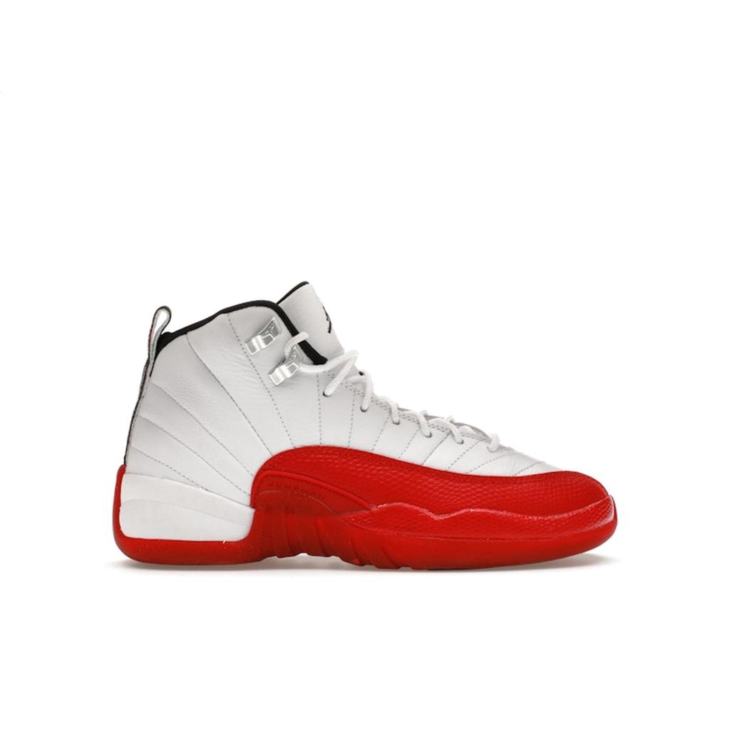 Air Jordan 12 Retro GS Cherry 2023 Kids Sneakers White Metallic-Silver Varsity-Red 153265-116
