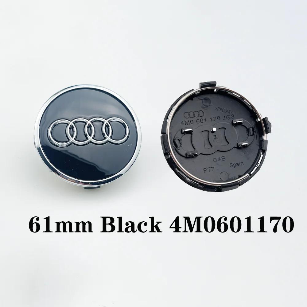 MMM New Black Grey 4pcs Set Audi Car Wheel Center Caps 60mm 61mm 69mm 68mm Automotive for Audi A3 A4 A5 A6 A7 A8 S4 S6 4B0601170