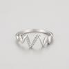 Ada Jewelry Joyas En Plata 925 Silver Heart Beat Design Wave Index Finger Ring for Ladies