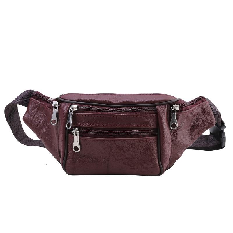 Fashion Men Genuine Leather Waist Packs Men Organizer Travel Waist Pack Necessity Waist Belt Mobile Phone Bag