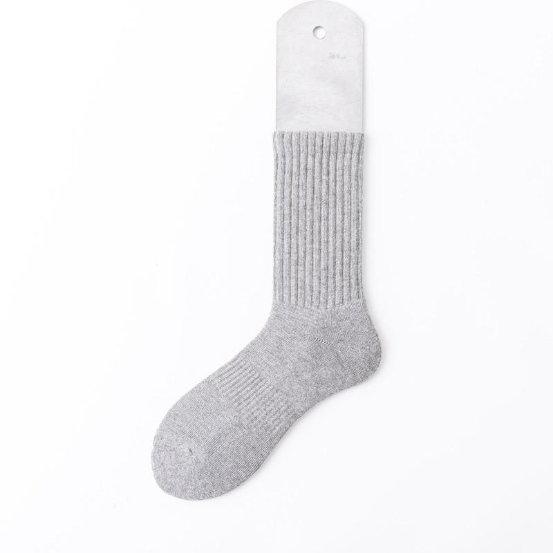 Breathable Organic Bamboo Cotton Socks Manufacturers Compression Sports Terry Socks  Solid Pure Black Seamless Socks