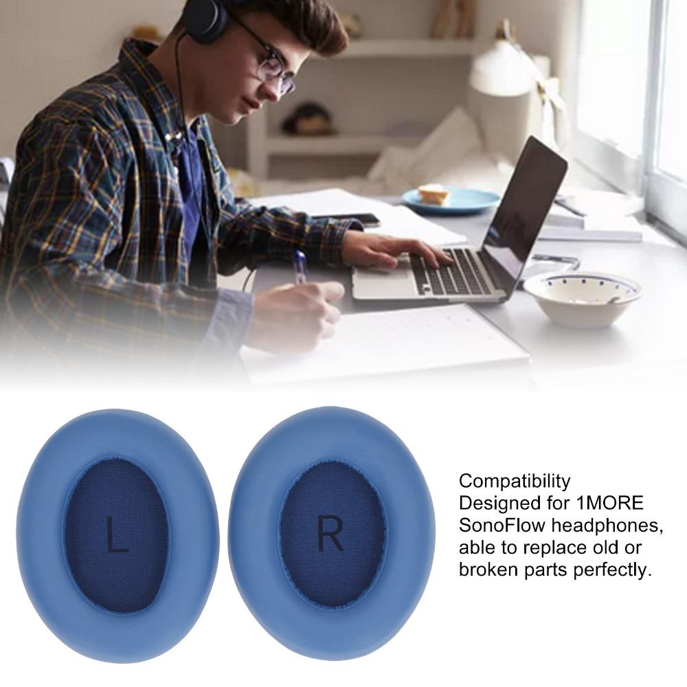Weiche Proteinleder-Kopfhörer-Ohrpolster für 1MORE SonoFlow Kopfhörer Reparatur & Ersatz