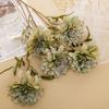 Artificial Flower Realistic Delicate Home Party Ornament Solid Color Fake Dahlias with Stem for Wedding Celebration